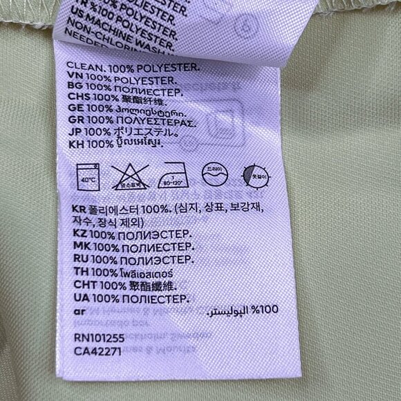 H&M Satin Wrap-Front Mini Dress Recycled Polyester Lime Green-Yellow Sz S - NWT - Picture 8 of 8